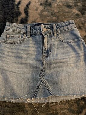 Hollister Light Blue Denim Mini Skirt